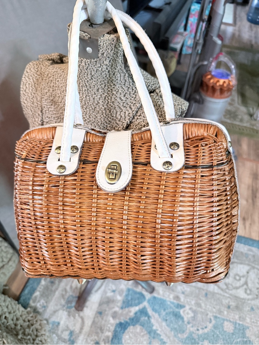 Patricia Nash Lucena Spring Wicker Twist Satchel - Picture 1 of 8